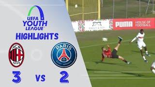 MILAN 3-2 PSG  UEFA YOUTH LEAGUE  ALL GOALS HIGHLIGHTS  07-11-2023