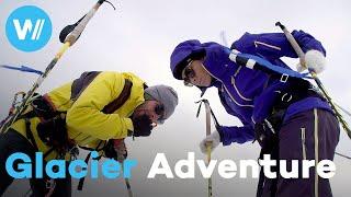 Dangerous glacier adventure in the perennial ice