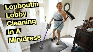 Louboutin Lobby Cleaning In A Minidress