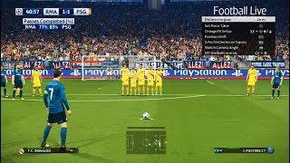 PES 2018  Real Madrid vs PSG  Free Kick Goal C.Ronaldo  Final UEFA Champions League UCL