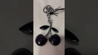Coach cherry Bag charm key ring Black 88547
