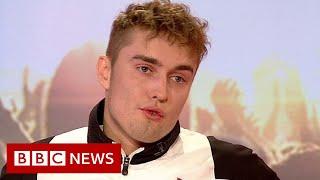 Sam Fender admits to being really hungover in interview - BBC News