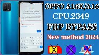 OPPO A16k CPH2349 FRP BYPASS Without PC New Trick 2024