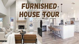 Furnished Home Tour  Entryway Living Room Dining Room  Rachel Moore