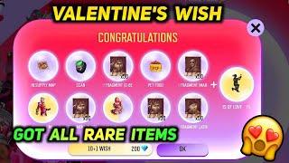 Got All Rare Items in New Valentines Wish Event  Free Fire Valentines Wish Spin - Rose Emote.