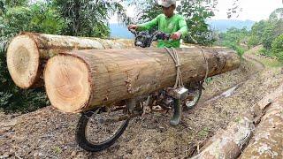 Riding Cheapest Log Transport Bikes of Indonesia