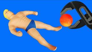 STRETCH ARMSTRONG vs. 1000 DEGREE METAL BALL..