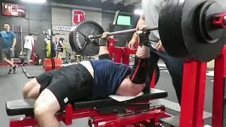 490 Pound 222 kg Bench Press at 205 BW