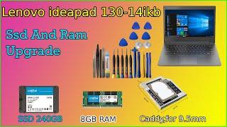Lenovo ideapad 130-14ikb Ssd and Ram Upgrade in hindi