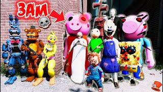 Animatronics VS Evil HORROR 3AM Monster Army GTA 5 Mods FNAF RedHatter