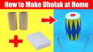 How to Make Dholak at Home  DIY Dholak from Tissue Roll