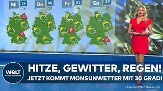 WETTER In ganz Deutschland herrscht „Hochsommerwetter“ Es wird schwül-heiß mit heftigen Gewittern