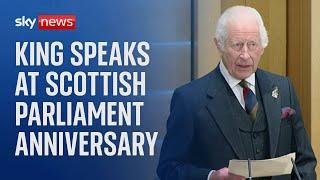 King Charles and Queen Camilla attend Scottish Parliament for 25th anniversary celebrations - Live