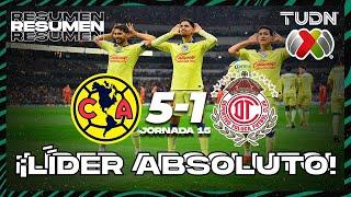 Resumen y goles  América 5-1 Toluca  CL2024 - Liga Mx J15  TUDN