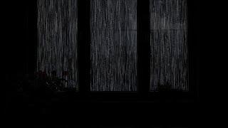 Black Window Screen -  Relieving Rain from NatureㅣHelp Sleep Study and Relaxation Meditation ASMR