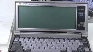 Sharp PC-3000 Palmtop MS-DOS Computer Booting from 3.5 Drive