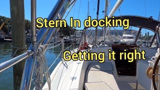 Sailboat Stern In Docking - Getting it right with team work