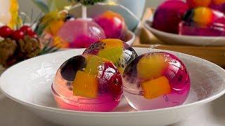 Fruit Agar-agar Jelly Balls for Christmas Agar-agar Jelly recipes  果冻球食谱 燕菜糕食谱