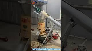 Small hammer mill and pellet machine working#woodpelletmachine #woodchipper #woodpellet