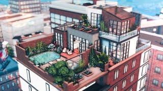 The Sims 4 ROOFTOP OASIS San Myshuno Penthouse Build