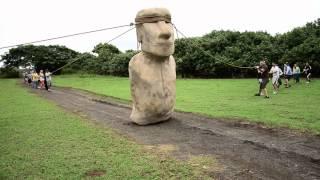 Easter Island moai walked
