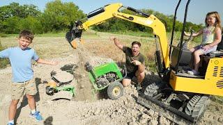 Digging for Hidden Treasures and Tractors  Tractors for kids