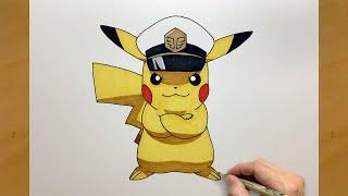 How to draw pikachu from pokemon  Easy to draw  draw anime