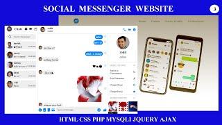 How to make Social Messenger Website using HTML CSS PHP MYSQLI JQUERY &  AJAX  Part -3  Messenger