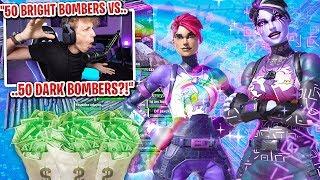 I got 50 BRIGHT vs 50 DARK BOMBERS to scrim for $100 in Fortnite... highest kill win