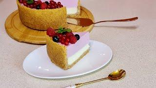 ЧИЗКЕЙК С ЯГОДНЫМ МУССОМ  CHEESECAKE WITH BERRY MUSS