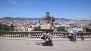 Busking  National Art Museum of Catalonia Barcelona