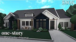 Bloxburg One-Story Realistic Home part-1 House Build Roblox $80k