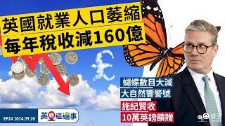 【英國新聞 EP24】就業人口萎縮，每年稅收減160億｜施紀賢收10萬英鎊饋贈｜蝴蝶數目大減大自然響警號