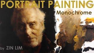 Monochromatic Portrait Painting of Tywin Lannister Game of Thrones.