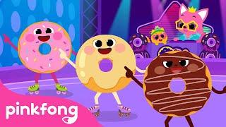 Dancing Disco Doughnut D-I-S-C-O  Yum Yum Snacks Songs  Pinkfong Ninimo