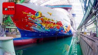 „Global Dream II“ Größtes Kreuzfahrtschiff der Welt fährt von der Werft zum Schrottplatz