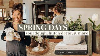 SPRING HOMEMAKING  sourdough journey new plants & decorating hutch for spring