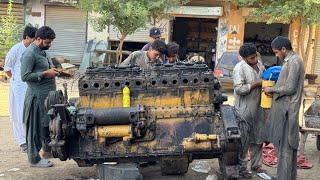 CAT Dozer Engine Seized Due to Overheating  Rebuilding Cat Bulldozer Engine Completely