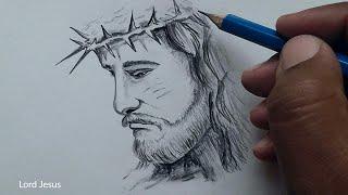 How to draw Lord Jesus Christ drawing step by step with pencil  pencil sketch