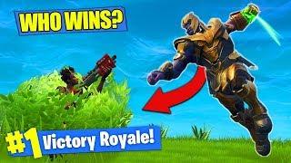 THANOS vs. BUSH NOOB - WHO WINS?? Fortnite Battle Royale