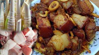 Pork Fry with Fresh Bamboo Shoots  Pork with Bamboo Shoots Recipe  Tasty Pork Recipe 