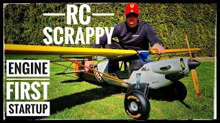 RC SCRAPPY Airplane  GAS Engine First Startup and Breaking In Motor NGH GT35 35cc 3D printed plane