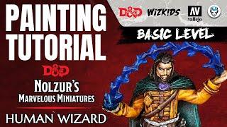 HUMAN WIZARD - D&D - NOLZURS MARVELOUS MINIATURES - WIZKIDS - HOW TO PAINT D&D MINIATURE