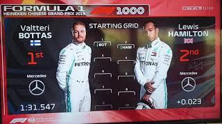 Das ist die Startaufstellung des 1000. Formel 1 GP in #ChineseGP