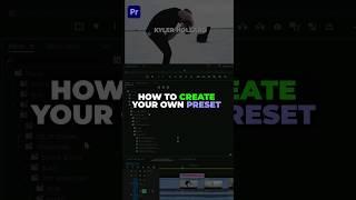 How to Create a PRESET in Premiere Pro  #premierepro #tutorial #kylerholland