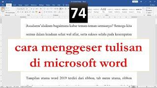 cara menggeser tulisan di microsoft word