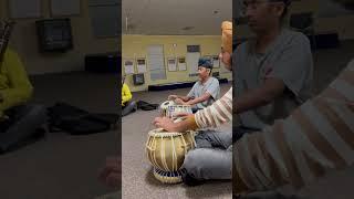 Teaching Tabla to Arsh and Ishmeet at Sanjose Gurudwara Sahib. Beautiful lehra by Gurpreet Singh