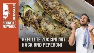 Schnelles Gefüllte Zucchini mit Hack und Peperoni Rezept von Steffen Henssler  Günstige Rezepte