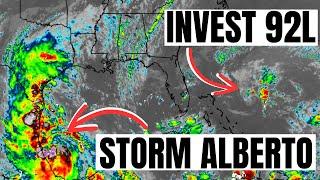 Tropical Storm Alberto and Invest 92L. Attention in Mexico Texas and Florida.