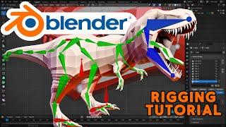 T-Rex Rigging Tutorial in Blender 4.2 By Malikose Studio